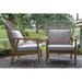 Wade Logan® Bobinette Teak Patio Chair w/ Sunbrella Cushions Wood/Wicker/Rattan in Brown/Gray/White | 44 H x 36 W x 33 D in | Wayfair