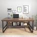 17 Stories Solveigh Rectangle Writing Desk Wood/Metal in Black/Brown | 29.53 H x 86.61 W x 31.5 D in | Wayfair 0B9CF708FCB24C91A8E4815CA23E9485