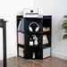 Ebern Designs Birta Corner Cabinet w/ USB Ports & Outlets, 9 Cube Storage Cabinet for Playroom, Living Room in Black | Wayfair