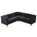 Black Sectional - Mercer41 Tareena L-Shape Sectional Sofa Tufted Velvet Sofa w/ Nailhead Design Velvet | 28.5 H x 82.2 W x 82.2 D in | Wayfair