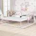 Winston Porter Nayef Daybed w/ Trundle Metal in Pink | 36.8 H x 42.9 W x 78.7 D in | Wayfair E087B7F424934DEBA7F4DBFD483F9D73