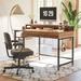 17 Stories Computer Desk w/ Monitor Stand, Home Office Study Writing Table w/ Drawers & Storage Shelves For Small Spaces, Rustic Wood/Metal | Wayfair