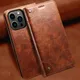 SUTENI-Étui de téléphone en cuir pour iPhone portefeuille porte-cartes magnétique housse pour 14