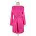 H&M Casual Dress - Wrap Crew Neck Long Sleeve: Pink Dresses - Women's Size X-Small