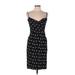 Cameo Casual Dress - Sheath Plunge Sleeveless: Black Print Dresses - Women's Size Large