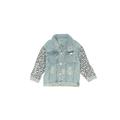 Denim Jacket: Blue Acid Wash Print Jackets & Outerwear - Kids Girl's Size 2X-large