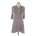 Zadig & Voltaire Casual Dress - Mini Collared 3/4 sleeves: Gray Dresses - Women's Size Medium