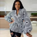 Abiti africani per donna 2021 estate donna africana scollo a v stampa poliestere T-shirt manica