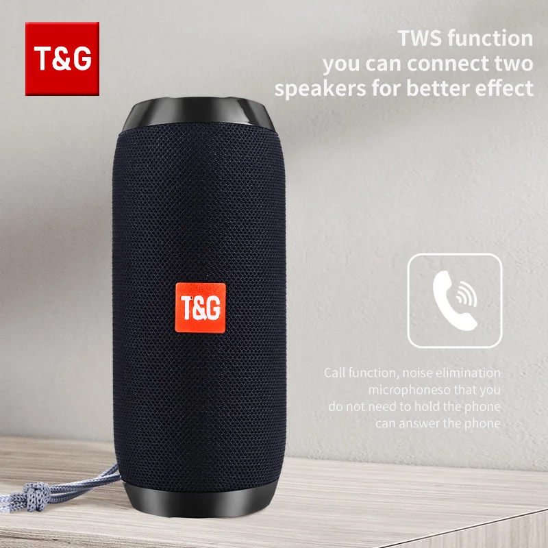 Altoparlante Bluetooth T&G TG117 Scatola audio TWS portatile Altoparlante impermeabile Altoparlanti stereo surround esterni Supporto TF Radio FM
