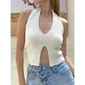 Heliar donna Y2K Top a coste Chic Design canotta donna Cropped Halter Top Camis Tube Top Top donna