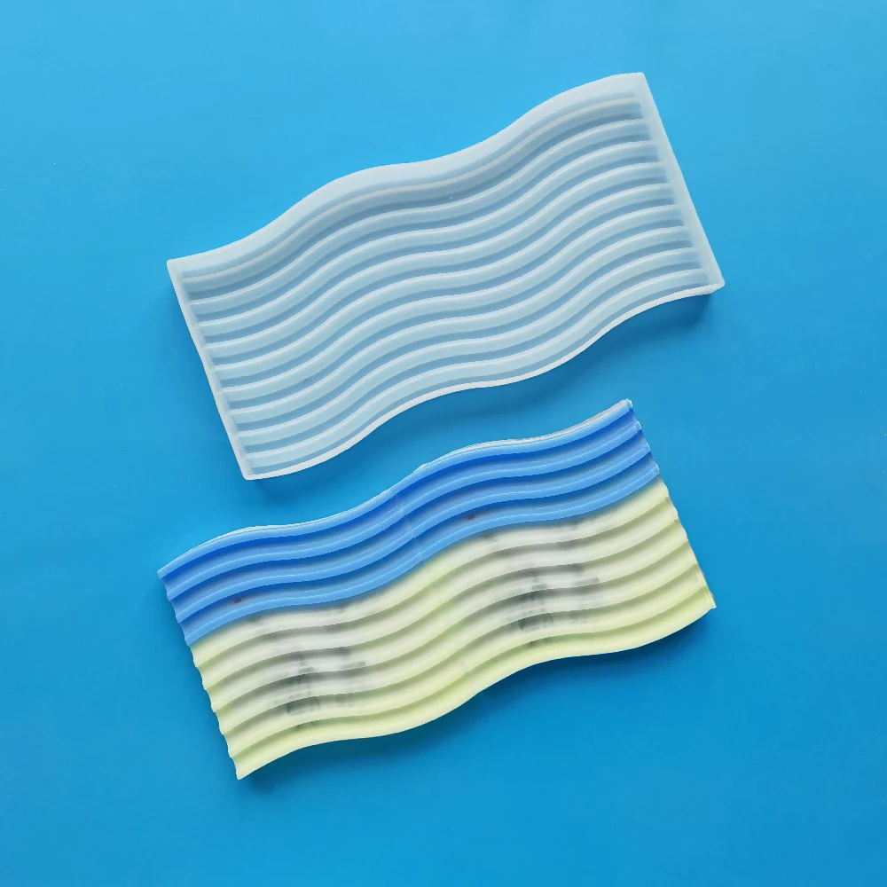 Wellen-/Mondform Untersetzer Silikon form Epoxidharz formen DIY Gips Kerzenhalter Abfluss schale Home Decoration Handwerk hand gefertigte Form Image