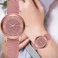 Frauen Uhr Damen Strass Zifferblatt Armbanduhr Lederband Quarzuhren Geschenke