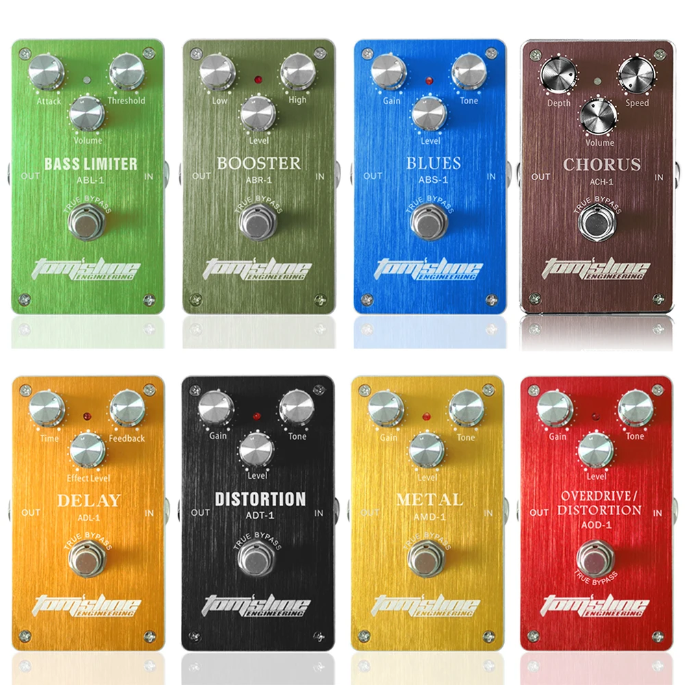AROMA Gitarreneffektpedal True Bypass Distortion/Digital Delay/Chorus/Bass Limiter/Booster/Blues/Metal/Overdrive Distortion Image