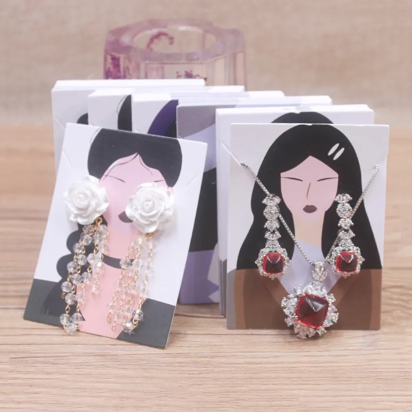 Zerong 50-teiliges Schmuckset, Paketkarte, Blumenstil, Ohrringe und Halsketten-Displaykarten Image