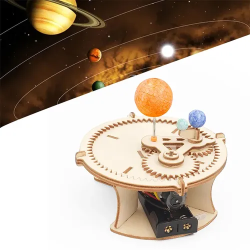 Sonnensystem Astronomie Sonne Erde Mond Planet Modell DIY Holz puzzle mechanische Kit Wissenschaft