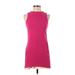 Aqua Casual Dress - Shift Crew Neck Sleeveless: Pink Solid Dresses - Women's Size Small