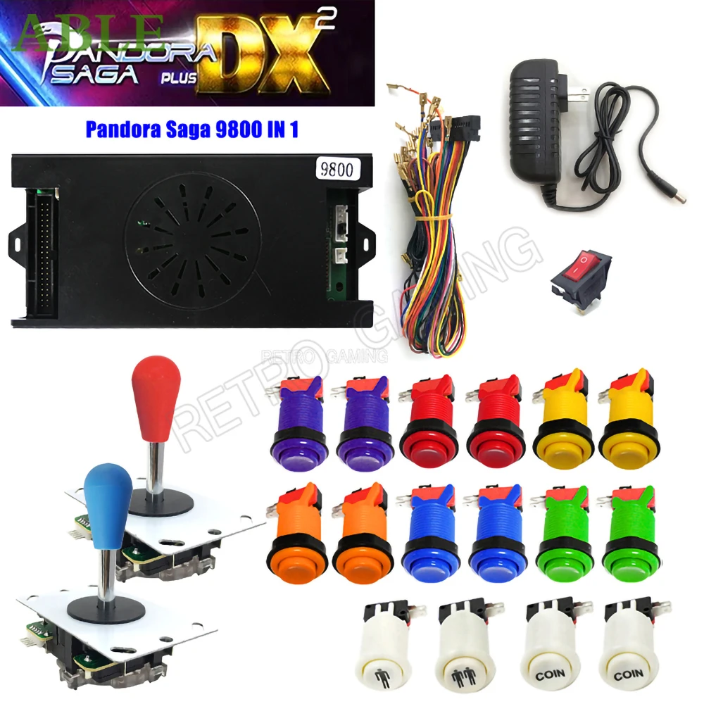 9800 in 1 Pandora Saga Box DX2 Plus DIY Kit 8-Wege-Joystick American Style Push Button Arcade Game Console Cabinet Bartop Image