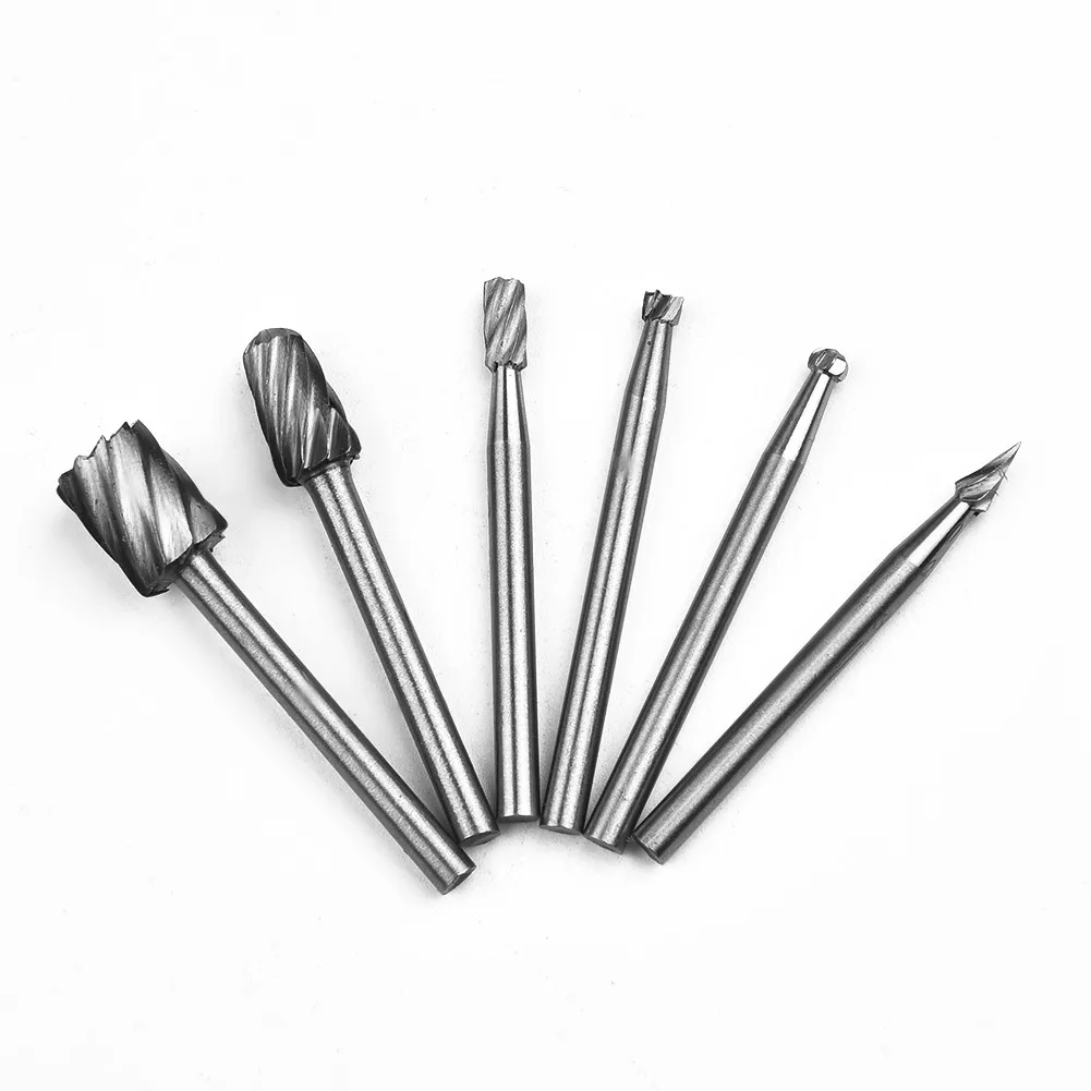 6 teile/satz hss Routing Fräser Bohrer Set Dremel Hartmetall Dreh grate Werkzeugs atz für Metall Marmor Metall Material Fräs werkzeuge Image