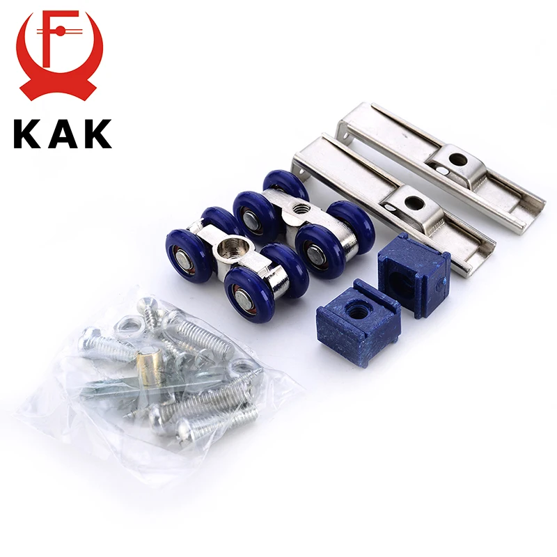 KAK Leichte Schiebetürrolle, 4 Räder, für Zuhause, Zimmer, Holztür, Hängeräder, Schienenschiene, Riemenscheibe, Bär, 30 kg, für Möbelbeschläge