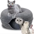 Donut Haustier Katze Tunnel interaktives Spiel Spielzeug Katzen bett Dual Use Frettchen Kaninchen