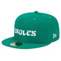 Men's New Era Kelly Green Philadelphia Eagles Historic Wordmark 59FIFTY Fitted Hat