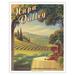 Napa Valley California - Wine Country - Calistoga St. Helena Rutherford Yountville Napa - Vintage Travel Poster by Kerne Erickson - Fine Art Matte Paper Print (Unframed) 16x20in