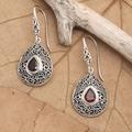 'Traditional Two-Carat Faceted Garnet Dangle Earrings'