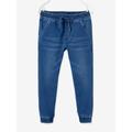 Denim-Effect Fleece Joggers, Easy to Put On, for Boys denim blue