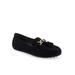 Wide Width Women's Deanna Casual Flat by Aerosoles in Black Faux Suede (Size 8 W)