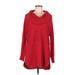 Crown & Ivy Pullover Sweater: Red Solid Tops - Women's Size Medium