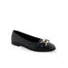 Wide Width Women's Bia Casual Flat by Aerosoles in Black Leather (Size 12 W)