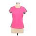 FILA Active T-Shirt: Pink Color Block Activewear - Women's Size Large