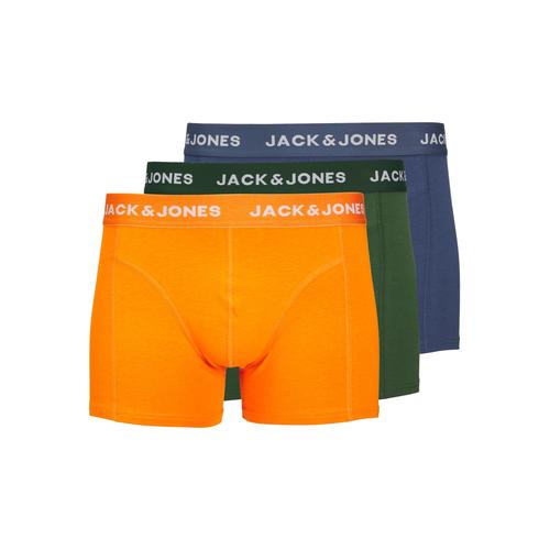 „Trunk JACK & JONES „“JACKEX TRUNKS 3 PACK NOOS““ Gr. L, 3 St., grün (dark green) Herren Unterhosen“