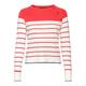 Strickpullover VERO MODA "VMALMA LS O-NECK RAGLAN PULLOVER BOO" Gr. L (40), weiß (snow white stripes:with cayenne and navy blazer contrast) Damen Pullover