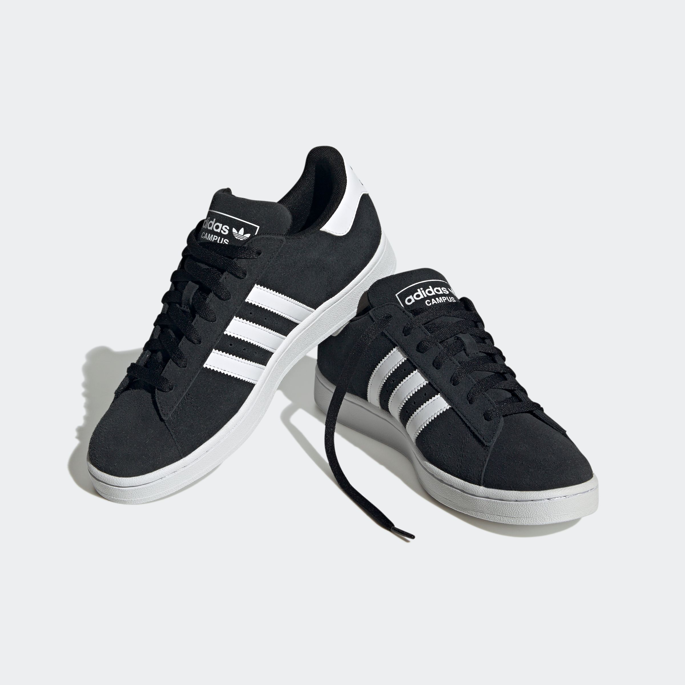 Sneaker ADIDAS ORIGINALS "CAMPUS 2.0", Herren, Gr. 44, schwarz-weiß (core schwarz, cloud weiß, cloud weiß), Leder, Synthetik, Schuhe Sneaker