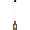 NÄVE Pendelleuchte "Fumo", schwarz, Ø 21,10cm H: 150,00cm, Lampen, aus Metall in Schwarz und Gold und Rauchglas, Ø ca. 22 cm, Höhe 150 cm