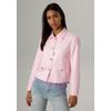 Kurzblazer ANISTON SELECTED, Damen, Gr. 38, rosa, Web, Obermaterial: 95% Polyester, 5% Elasthan. Futter: 100% Polyester, unifarben, elegant, lässig geschnitten taillenbedeckt, Langarm, Blazer, mit rosegoldfarbenen Knöpfen