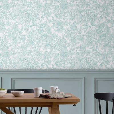 Vliestapete LAURA ASHLEY "Louise", blau, B:52m L:10m, Vlies, Tapeten, 10mx52cm (ca. 5m2) Image