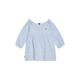 Sommerkleid TOMMY HILFIGER "BABY ITHACA DRESS L/S" Gr. 92, N-Gr, blau (copenhagen blue, white) Baby Kleider Langarm