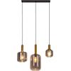 NÄVE Pendelleuchte "Fumo", schwarz, H: 150,00cm, Lampen, aus Metall in Schwarz/Gold und Rauchglas, Länge ca. 83 cm, Höhe 150 cm