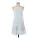 Club Monaco Casual Dress - DropWaist Square Sleeveless: Blue Solid Dresses - Women's Size 00