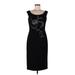 Maggy London Cocktail Dress - Sheath: Black Graphic Dresses - Women's Size 6