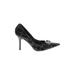 Nine West Heels: Slip On Stiletto Cocktail Party Black Solid Shoes - Women's Size 8 - Pointed Toe