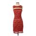 Bailey 44 Cocktail Dress - Sheath Crew Neck Sleeveless: Red Print Dresses - Women's Size Small