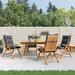 vidaXL Reclining Patio Chairs with Cushions Outdoor Furniture Solid Wood Teak