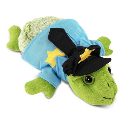 DolliBu Sea Turtle Small Police Officer Plush with Cop Uniform and Cap - 11 inches