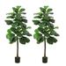 Artificial Fiddle Leaf Fig Tree with Plastic Pot Artificial Tree, for Home Office Living Room