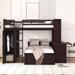 Versatile L-Shaped Bunk Bed w/ Desk, Shelves & Wardrobe, Full Size Loftbed w/ Twin Stand-Alone Platform Bedframe for Kids Teens
