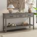 Modern Console Table with 3 Drawer & 1 Bottom Shelf, Solid Wood Buffet Sideboard Entrance Table for Entryway Hallway, Grey