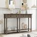 Console Table Sofa Table with 2 Storage Drawers and Bottom Shelf for Living Room, Entryway, Easy Assembly, Grey Wash